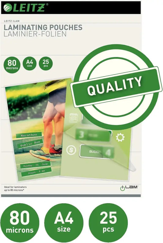 LEITZ Pochette de plastification A4 brillant 160 microns - Plastifieuses & accessoires