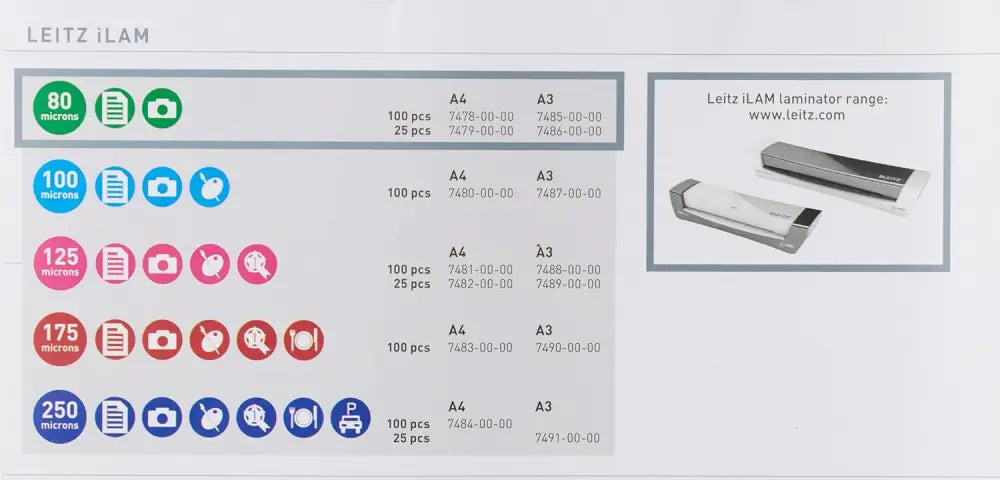 LEITZ Pochette de plastification iLAM A4 brillant - Plastifieuses & accessoires
