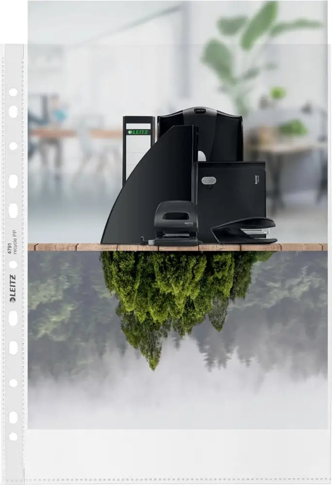 LEITZ Pochette perforée Recycle A4 PP grainé 0,10 mm - Chemises & pochettes transparentes