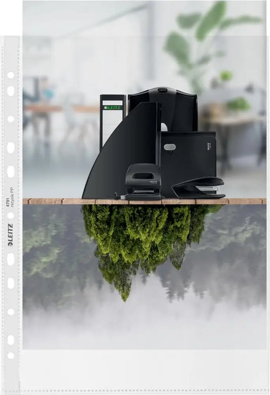 LEITZ Pochette perforée Recycle A4 PP grainé 0,10 mm - Chemises & pochettes transparentes