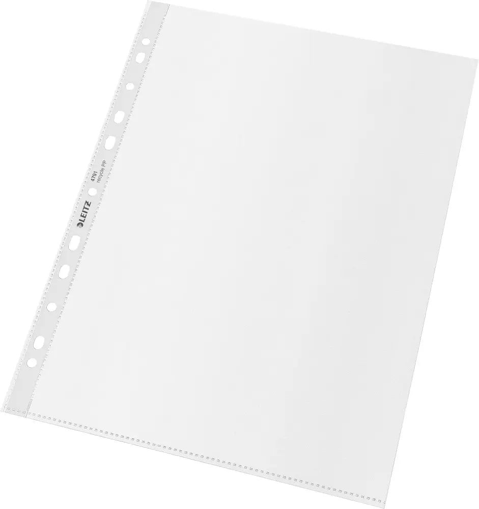 LEITZ Pochette perforée Recycle A4 PP grainé 0,10 mm - Chemises & pochettes transparentes