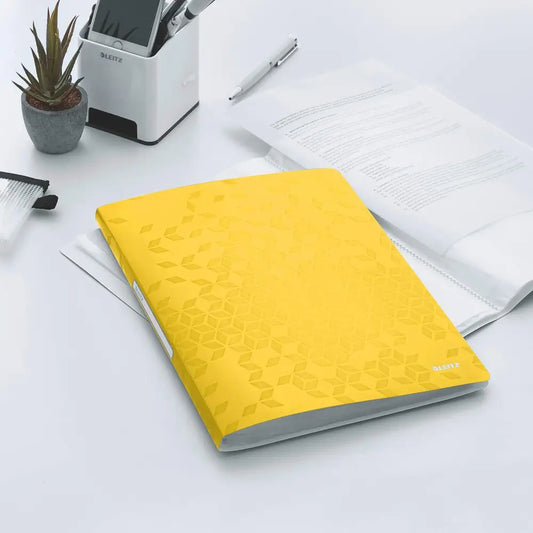 LEITZ Protège-documents WOW A4 PP 20 pochettes jaune - Protèges-documents & chevalets de table