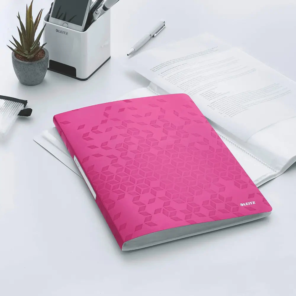 LEITZ Protège-documents WOW A4 PP 20 pochettes rose - Protèges-documents & chevalets de table