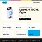 Lexmark 100XL Cartouche Cyan compatible équivalent à 0014N1069E · Switch : caractéristiques