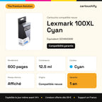 Lexmark 100XL Cartouche Cyan compatible équivalent à 0014N1069E : caractéristiques