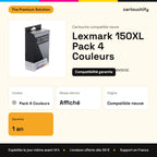 Lexmark 150XL Cartouche Pack 4 Couleurs compatible équivalent à 014N1614E, 014N1615E, 014N1616E : caractéristiques