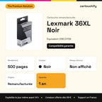 Lexmark 36XL Cartouche Noir remanufacturé équivalent à 018C2170E : caractéristiques