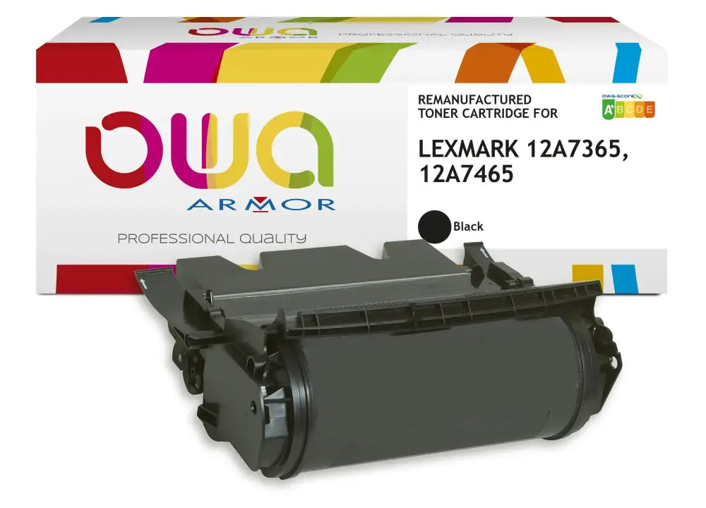 LEXMARK 12A7365 12A7465 - Cartouche laser compatible - Noir - Toner remanufacturé OWA