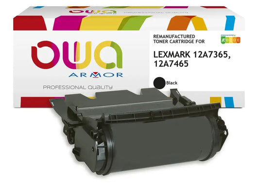 LEXMARK 12A7365 12A7465 - Cartouche laser compatible - Noir - Toner remanufacturé OWA