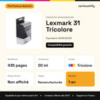 Lexmark 31 Cartouche Tricolore remanufacturé équivalent à 0018C0031E : caractéristiques
