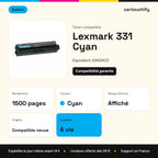 Lexmark 331 Toner Cyan compatible équivalent à 20N20C0 · Switch : caractéristiques