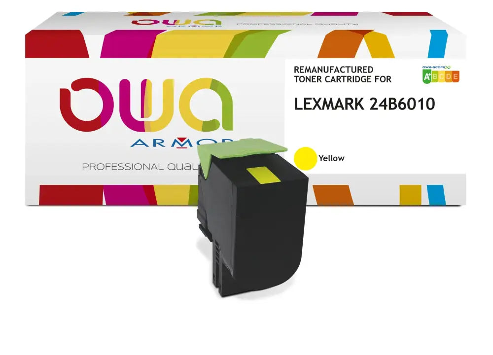LEXMARK 24B6010 - Cartouche laser compatible - haute capacité - Jaune - Toner remanufacturé OWA