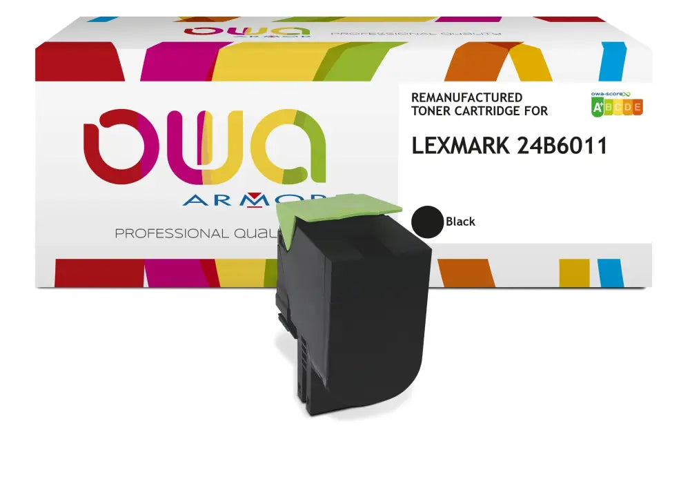 LEXMARK 24B6011 - Cartouche laser compatible - Noir - Toner remanufacturé OWA