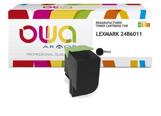 LEXMARK 24B6011 - Cartouche laser compatible - Noir - Toner remanufacturé OWA