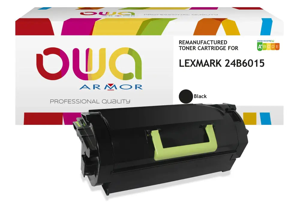LEXMARK 24B6015 - Cartouche laser compatible - Noir - Toner remanufacturé OWA