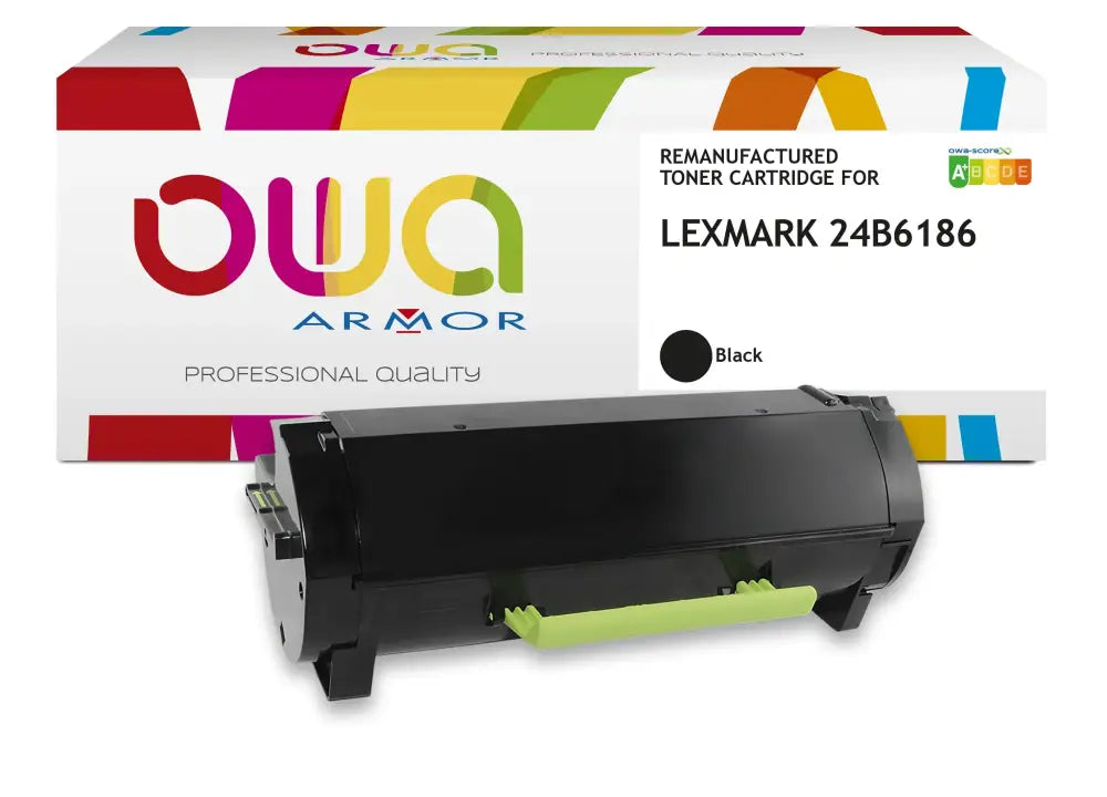 LEXMARK 24B6186 - Cartouche laser compatible - Noir - Toner remanufacturé OWA