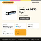 Lexmark 9235 Toner Cyan compatible équivalent à 24B6846 : caractéristiques