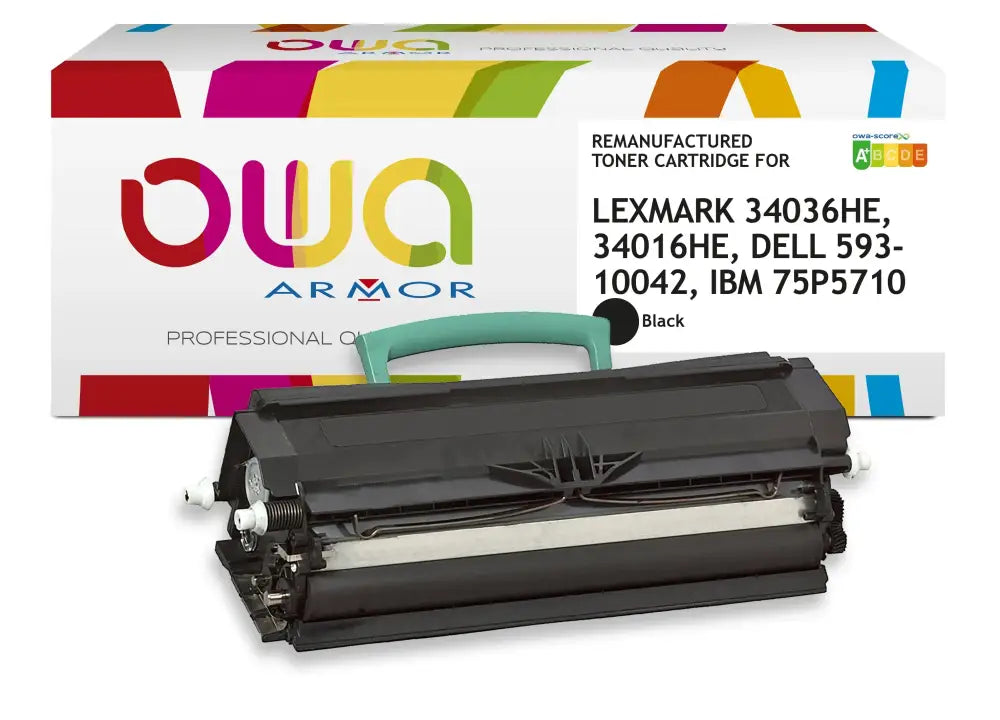 LEXMARK 34036HE 34016HE DELL 593-10042 IBM 75P5710, Toner Noir haute capacité remanufacturé - OWA