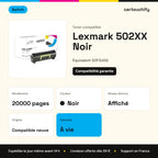 Lexmark 502XX Toner Noir compatible équivalent à 50F2U00 · Switch : caractéristiques