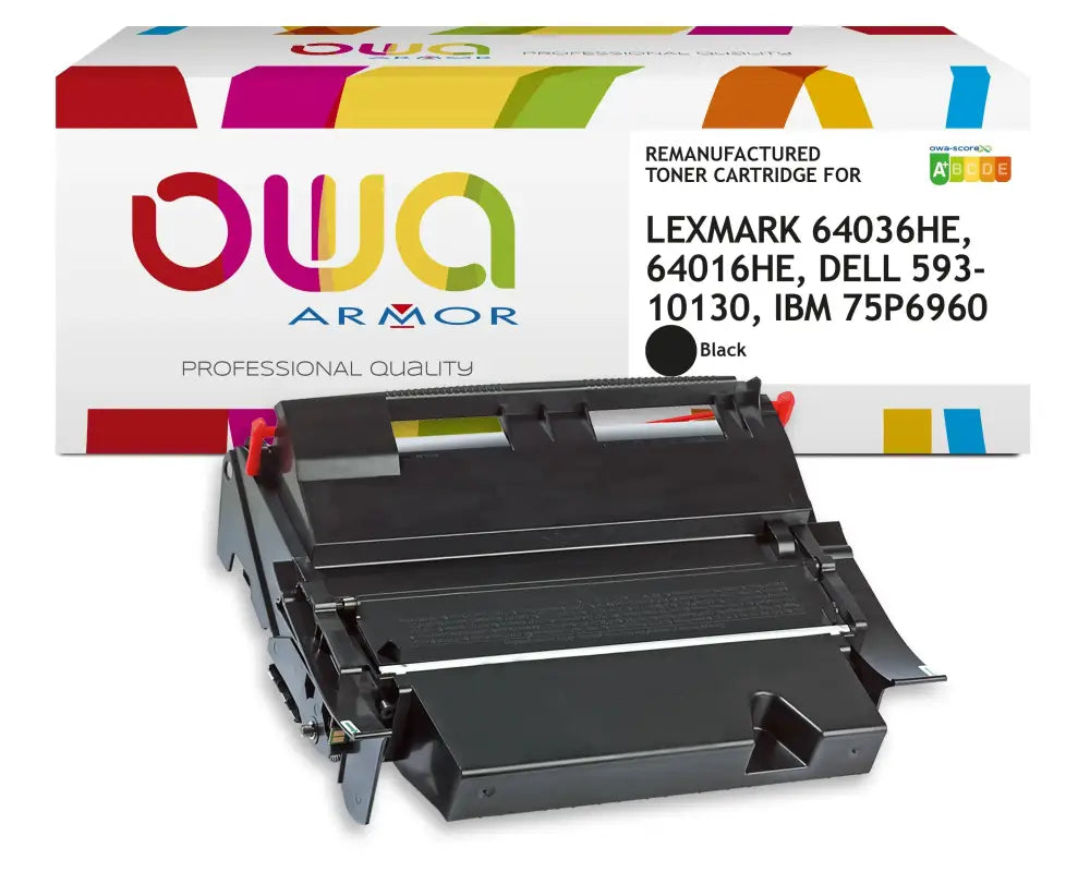 LEXMARK 64036HE 64016HE DELL 593-10130 IBM 75P6960, Toner Noir haute capacité remanufacturé - OWA