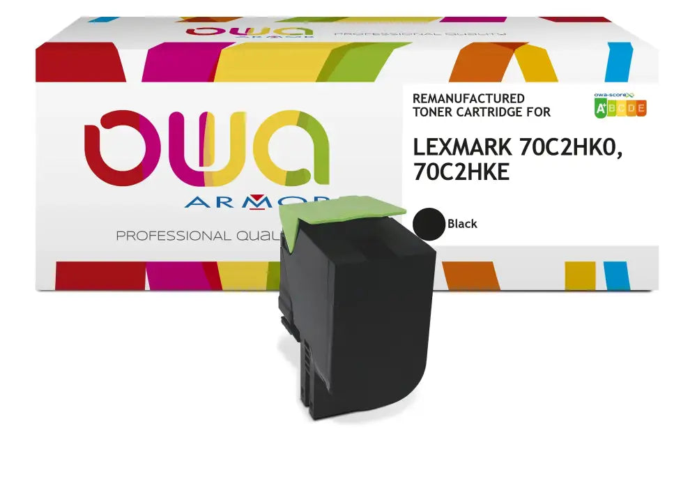 LEXMARK 70C20K0 70C2HKE 70C2HK0, Toner Noir haute capacité remanufacturé - OWA