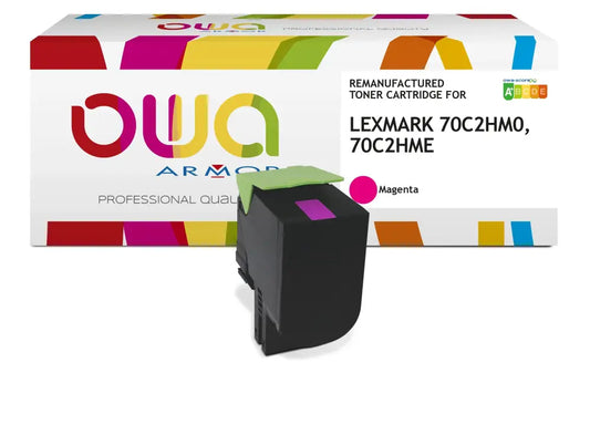 LEXMARK 70C2HME 70C2HM0 - Cartouche laser compatible - haute capacité - Magenta - Toner remanufacturé OWA