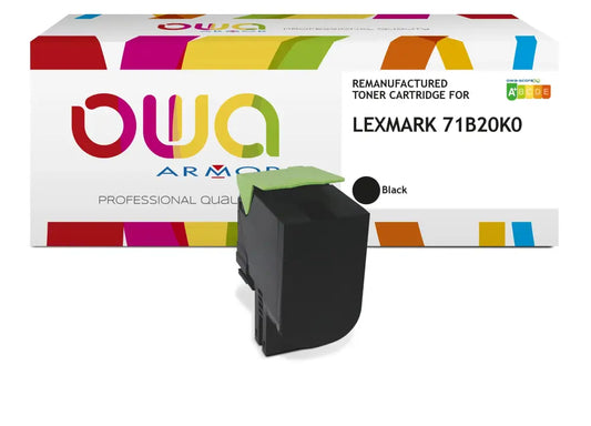 LEXMARK 71B20K0 - Cartouche laser compatible - Noir - Toner remanufacturé OWA