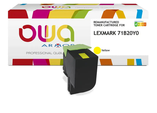 LEXMARK 71B20Y0 - Cartouche laser compatible - Jaune - Toner remanufacturé OWA