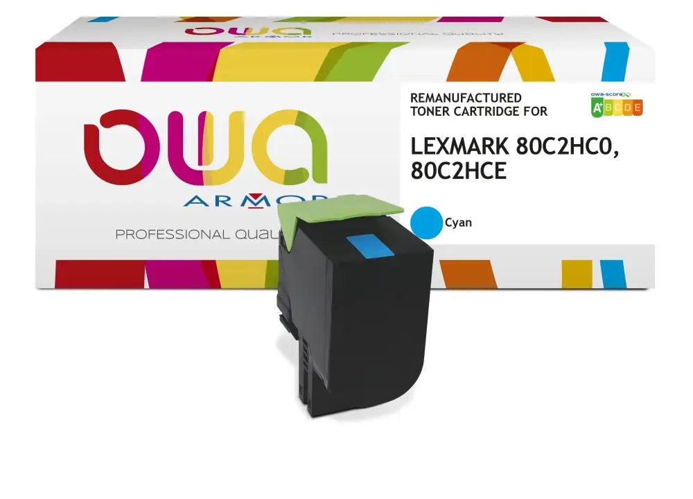 LEXMARK 80C2HCE 80C2HC0, Toner Cyan haute capacité remanufacturé - OWA