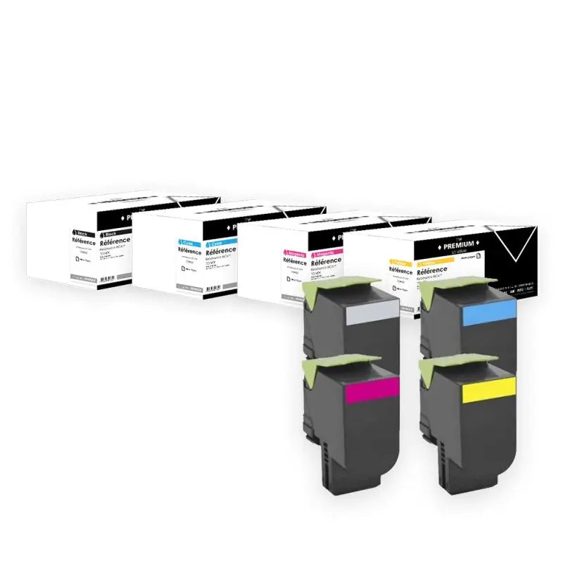 Lexmark 802H Toner Pack 4 Couleurs compatible équivalent à 80C2HK 80C2HC 80C2HM