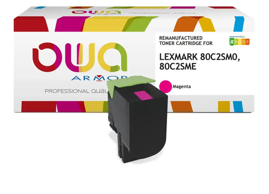LEXMARK 80C2SME 80C2SM0 - Cartouche laser compatible - Magenta - Toner remanufacturé OWA