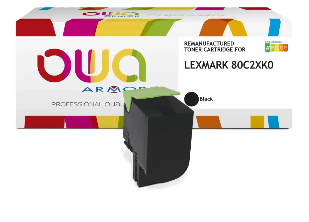 LEXMARK 80C2XK0, Toner Noir haute capacité remanufacturé - OWA