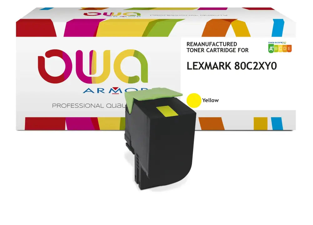 LEXMARK 80C2XY0 - Cartouche laser compatible - haute capacité - Jaune - Toner remanufacturé OWA