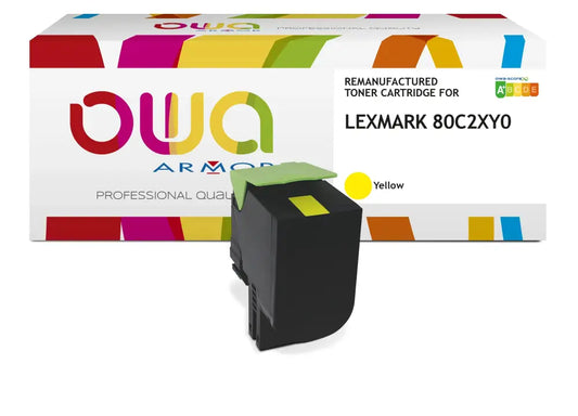 LEXMARK 80C2XY0 - Cartouche laser compatible - haute capacité - Jaune - Toner remanufacturé OWA