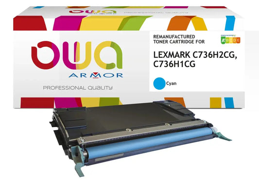 LEXMARK C736H1CG C736H2CG - Cartouche laser compatible - haute capacité - Cyan - Toner remanufacturé OWA
