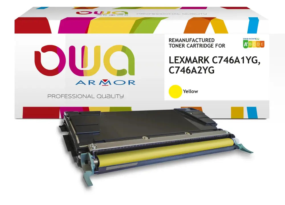 LEXMARK C746A1YG C746A2YG - Cartouche laser compatible - Jaune - Toner remanufacturé OWA