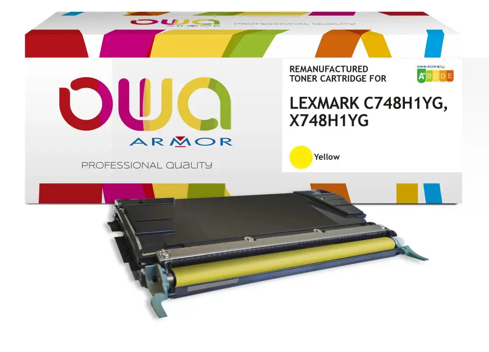 LEXMARK C748H1YG X748H1YG - Cartouche laser compatible - haute capacité - Jaune - Toner remanufacturé OWA