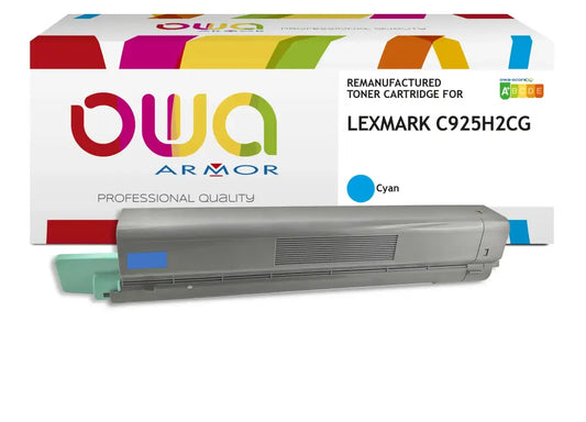 LEXMARK C925H2CG - Cartouche laser compatible - Cyan - Toner remanufacturé OWA