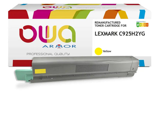 LEXMARK C925H2YG - Cartouche laser compatible - Jaune - Toner remanufacturé OWA