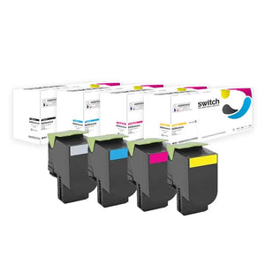 Lexmark CS310 Toner Pack 4 Couleurs compatible équivalent à 702HK 702HC 702HM · Switch