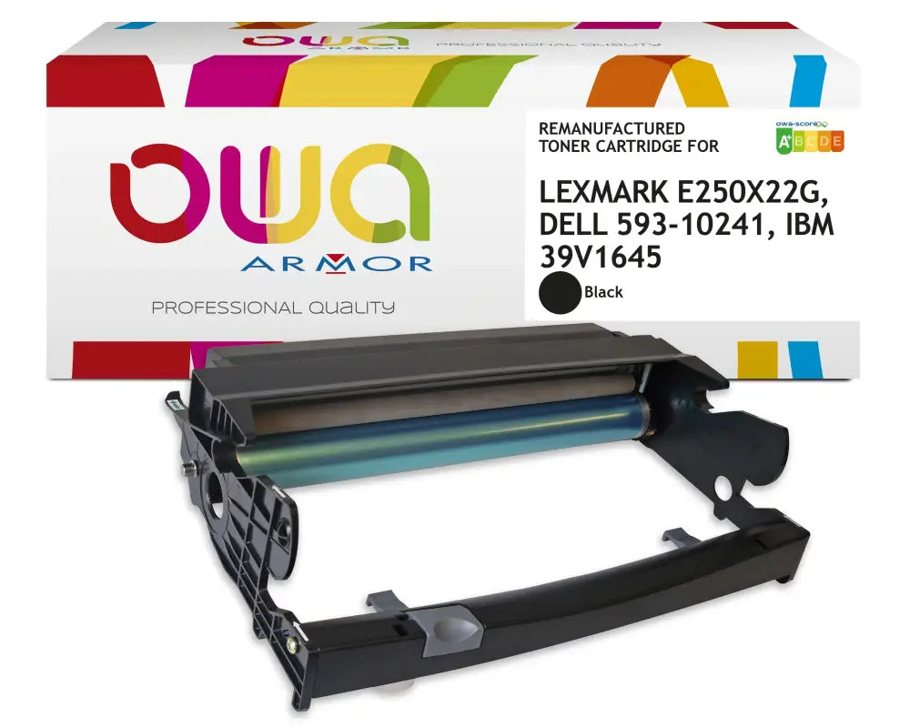 LEXMARK E250X22G DELL 593-10241 IBM 39V1645 - tambour remanufacturé OWA - Noir - Toner