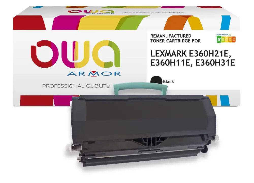 LEXMARK E360H21E E360H11E E360H31E - Cartouche laser compatible - haute capacité - Noir - Toner remanufacturé OWA