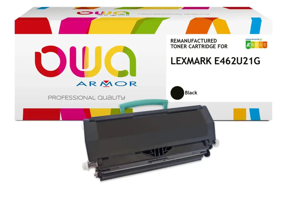LEXMARK E462U21G E462U11E E462U31E - Cartouche laser compatible - haute capacité - Noir - Toner remanufacturé OWA
