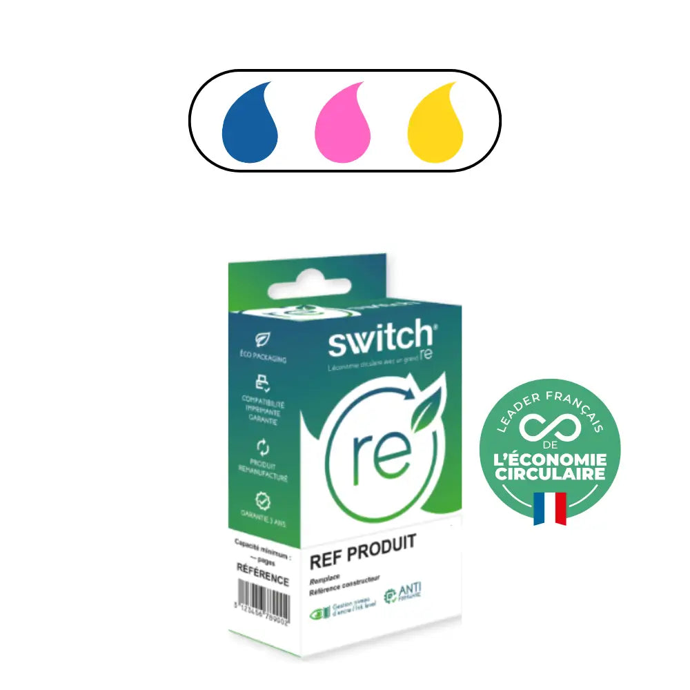 Cartouche Canon CL 41 0617B001 - 3 Couleurs compatible - Jet d’encre remanufacturé Switch RE