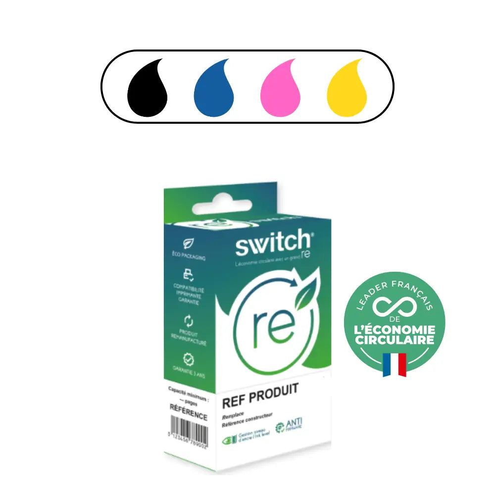 Cartouche Canon PG 540XL / CL 541XL Pack 4 couleurs compatible avec niveaux d’encre - Jet remanufacturé Switch RE