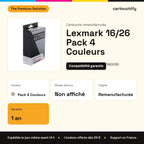 Lexmark 16/26 Cartouche Pack Noir + Couleur remanufacturé équivalent à 010N0016, 010N0026 : caractéristiques