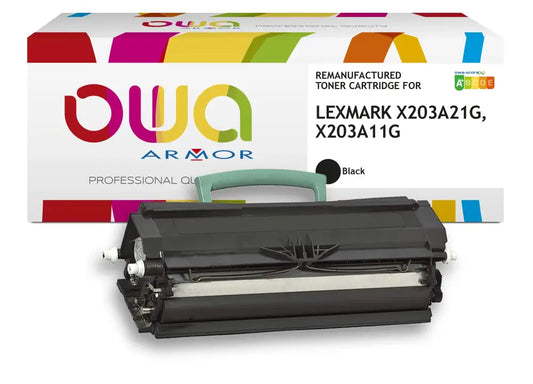 LEXMARK X203A21G X203A11G - Cartouche laser compatible - extra haute capacité - Noir - Toner remanufacturé OWA