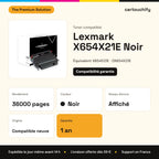 Lexmark X654X21E Toner Noir compatible équivalent à 0X654X21E : caractéristiques