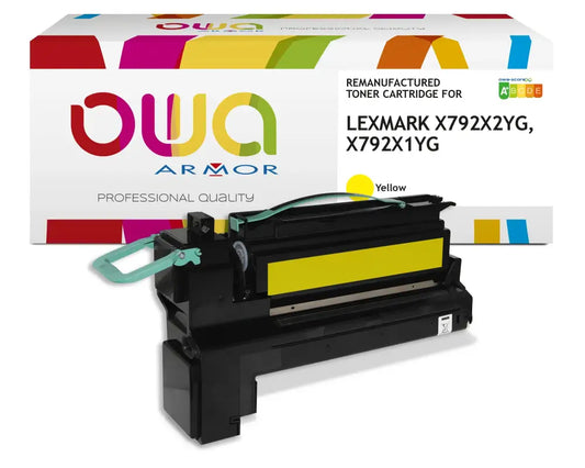LEXMARK X792X1YG X792X2YG - Cartouche laser compatible - haute capacité - Jaune - Toner remanufacturé OWA