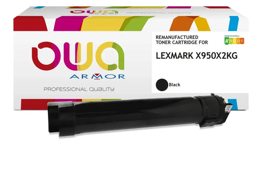 LEXMARK X950X2KG - Cartouche laser compatible - Noir - Toner remanufacturé OWA